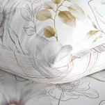Pościel bawełniana 220x200 LEA 9 biała musztardowa w kwiaty dwustronna Design 91 - 2