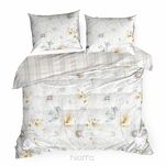 Pościel bawełniana 220x200 LEA 9 biała musztardowa w kwiaty dwustronna Design 91 - 5