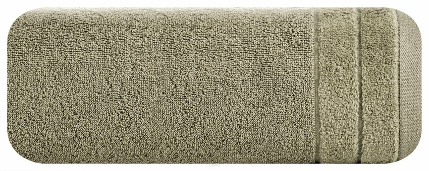 Ręcznik bawełniany 50x90 DAMLA jasny brąz gładki z subtelną bordiurą