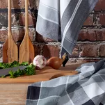 Komplet ścierek kuchennych 2x50x70 MONA czarne w kratkę z bawełny - 4