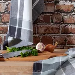 Komplet ścierek kuchennych 2x50x70 MONA czarne w kratkę z bawełny - 5