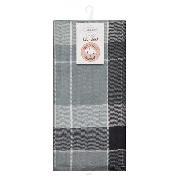 Komplet ścierek kuchennych 2x50x70 MONA czarne w kratkę z bawełny