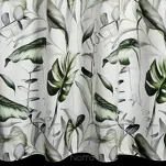 Zasłona na przelotkach 140x250 ELLEN welwetowa biała z nadrukiem egzotycznych oliwkowych liści - 4
