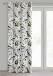 Zasłona na przelotkach 140x250 ELLEN welwetowa biała z nadrukiem egzotycznych oliwkowych liści - 6