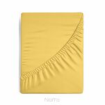 Prześcieradło z bawełny jersey z gumką musztardowe 240x220 Design 91 - 4