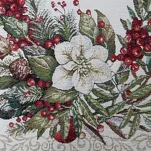 Bieżnik świąteczny 45x140 4115 gobelinowy z szenili naturalny zielony z gwiazdą betlejemską - 5