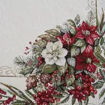 Bieżnik świąteczny 45x140 4115 gobelinowy z szenili naturalny zielony z gwiazdą betlejemską - 3