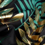 Zasłona na przelotkach 140x250 MALTA czarna ze złotym nadrukiem botanicznym - 3