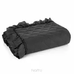 Narzuta jednokolorowa 200x220 VANESA czarna obszyta marszczoną falbaną - 5