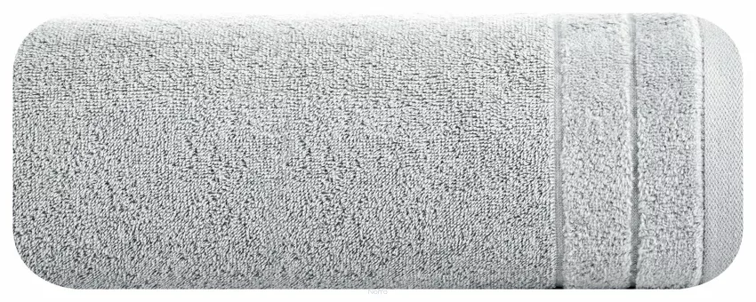 Ręcznik bawełniany 30x50 DAMLA srebrny gładki z subtelną bordiurą