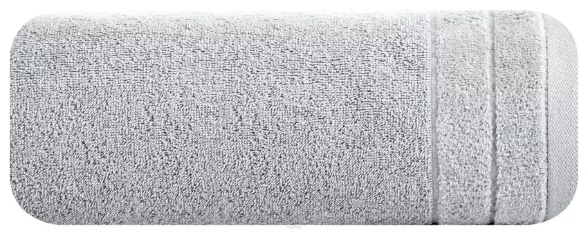 Ręcznik bawełniany 30x50 DAMLA srebrny gładki z subtelną bordiurą 500 g/m2