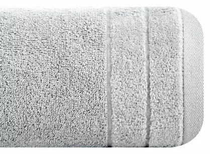 Ręcznik bawełniany 30x50 DAMLA srebrny gładki z subtelną bordiurą