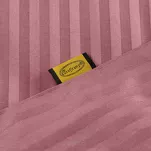 Pościel satynowa 140x200 VERA jednokolorowa gładka różowa w prążki - 8