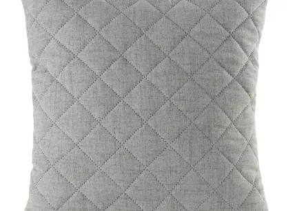 Poszewka jednokolorowa 45x45 LEN 1 stalowa pikowana imitująca len