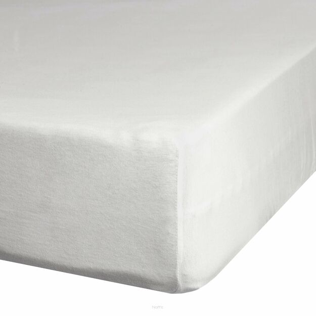 Prześcieradło z bawełny jersey 3 z gumką kremowe 90x200