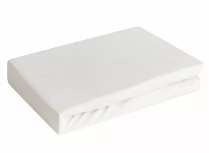 Prześcieradło z bawełny jersey 3 z gumką kremowe 90x200