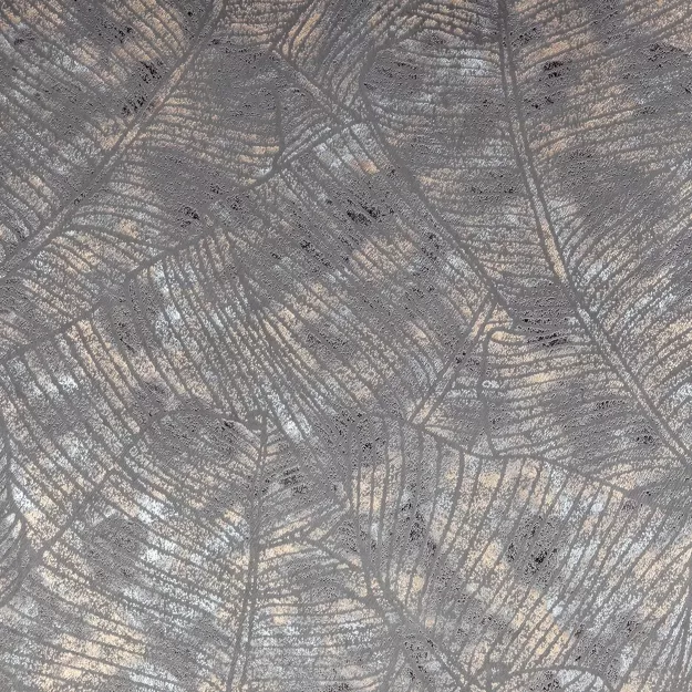 Zasłona na taśmie 135x270 TULIA welwetowa stalowa z szampańskim wzorem wyrazistych liści