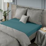 Prześcieradło z satyny bawełnianej z gumką NOVA 3 petrol 100x200 - 6