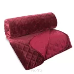 Narzuta welwetowa 220x240 VELVET 3 bordowa pikowana wzór arabeski - 5