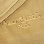 Koc akrylowy 160x220 CLARA 1 Pierre Cardin musztardowy jednokolorowy z wyhaftowanym logo - 2
