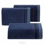 Ręcznik 50x90 ABBIE granatowy z żakardową błyszczącą bordiurą w pasy z delikatną krateczką 500 g/m2 - 5