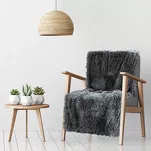 Koc na fotel futrzany 70x160 TIFANY 1 stalowy jednokolorowy puszysty z kolekcji Design 91 - 11