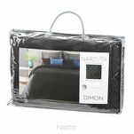 Narzuta na fotel welwetowa 70x160 DIMON czarna pikowana w geometryczny wzór - 5