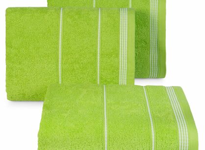 Ręcznik bawełniany 50x90 MIRA sałata zdobiony bordiurą w pasy