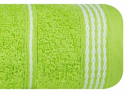Ręcznik bawełniany 50x90 MIRA sałata zdobiony bordiurą w pasy