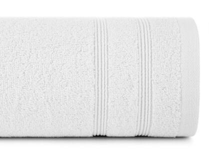 Ręcznik bawełniany 30x50 ALINE biały z wypukłą tkaną bordiurą