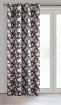 Zasłona na przelotkach 135x250 BELLIS zaciemniająca grafitowa różowa z motywem kwiatowym - 5