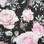 Zasłona na przelotkach 135x250 BELLIS zaciemniająca grafitowa różowa z motywem kwiatowym - 2