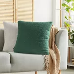 Poszewka dekoracyjna 45x45 BUKLA granatowa jednokolorowa wzór baranka - 2