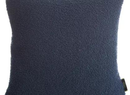 Poszewka dekoracyjna 45x45 BUKLA granatowa jednokolorowa wzór baranka