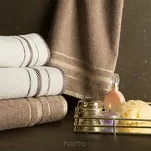 Ręcznik bawełniany 70x140 KORAL brązowy zdobiony subtelną bordiurą w pasy - 6