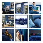 Zasłona na taśmie 140x270 ROSA welwetowa granatowa Design 91 - 16