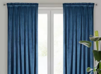 Zasłona na taśmie 140x270 ROSA welwetowa granatowa Design 91