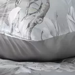 Pościel z makosatyny 220x200 PREMIUM 31 biała jasny popiel kwiatowy wzór Premium - 2