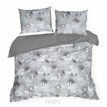 Pościel z makosatyny 220x200 PREMIUM 31 biała jasny popiel kwiatowy wzór Premium - 6
