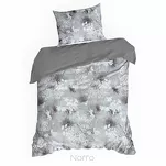 Pościel z makosatyny 220x200 PREMIUM 31 biała jasny popiel kwiatowy wzór Premium - 5