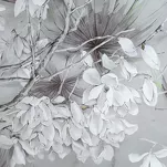 Pościel z makosatyny 220x200 PREMIUM 31 biała jasny popiel kwiatowy wzór Premium - 4