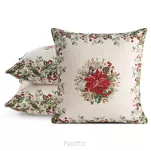 Poszewka świąteczna 45x45 4153 gobelinowa z szenili naturalna zielona świąteczny wzór - 2