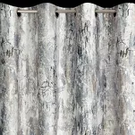 Zasłona gotowa na przelotkach 140x250 MALIA welwetowa stalowa z metalicznym nadrukiem - 3