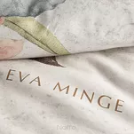 Pościel z makosatyny 160x200 DEMI Eva Minge biała beżowa wzór roślinny Premium - 3