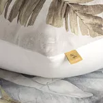 Pościel z makosatyny 160x200 DEMI Eva Minge biała beżowa wzór roślinny Premium - 4