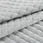 Narzuta welwetowa 220x240 ARIEL srebrna pikowana w motyw łuski - 6