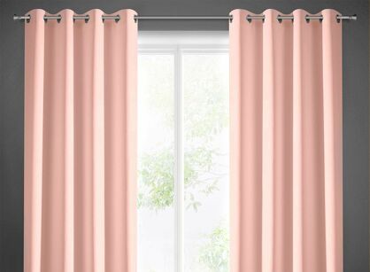 Zasłona na przelotkach 140x250 RITA jednokolorowa pudrowa z miękkiej tkaniny