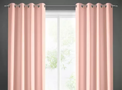 Zasłona na przelotkach 140x250 RITA jednokolorowa pudrowa z miękkiej tkaniny