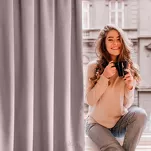 Zasłona na przelotkach 140x250 ROSA welwetowa pudrowa Design 91 - 13