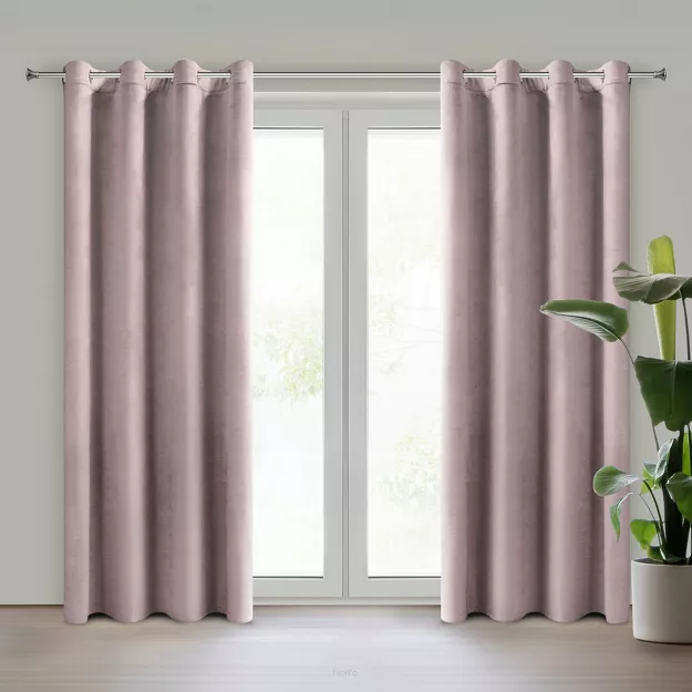 Zasłona gotowa na przelotkach 140x250 ROSA welwetowa pudrowa Design 91